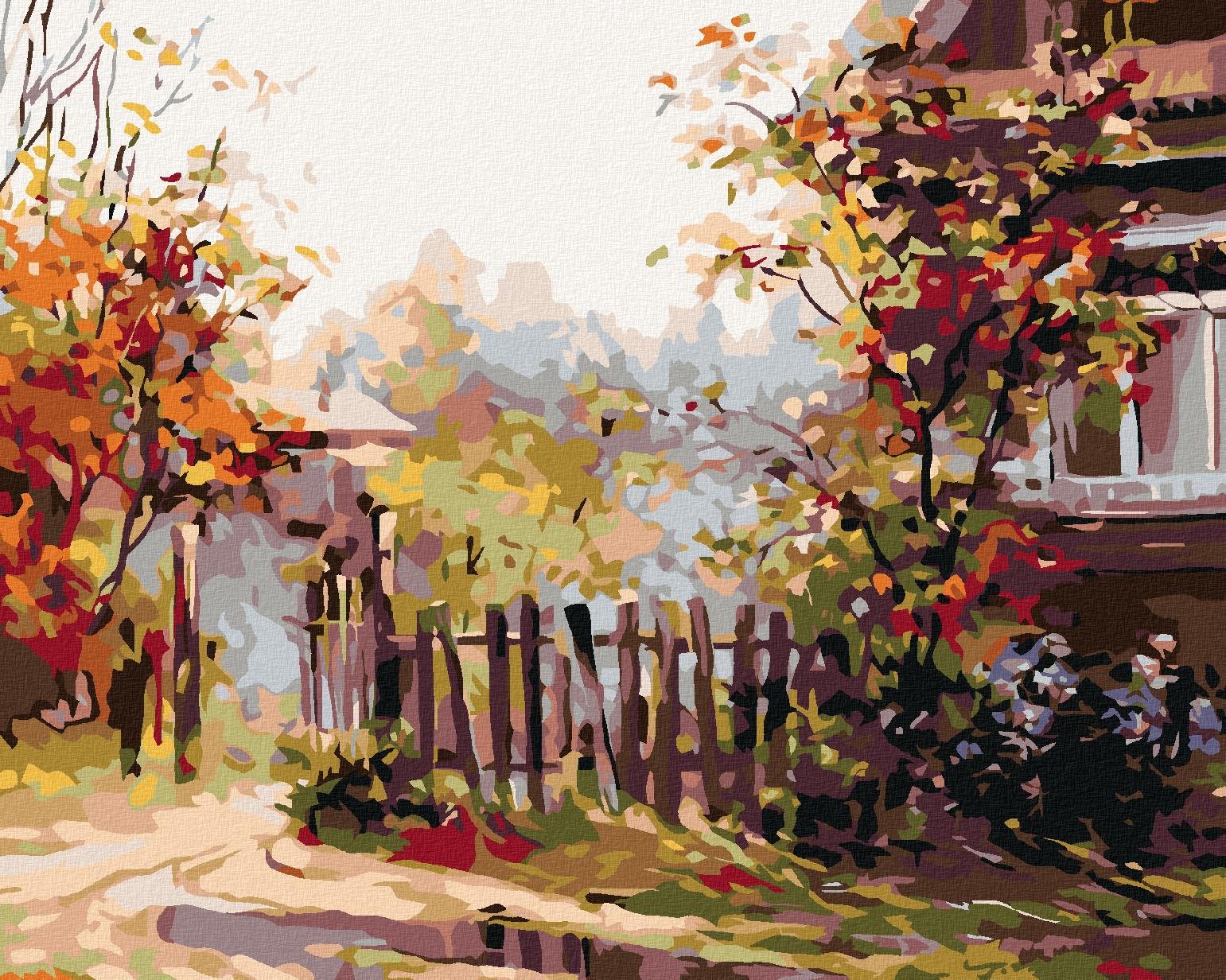 Maľovanie podľa čísel – Na vidieku pred domom, 100 × 80 cm, bez rámu a bez napnutia plátna