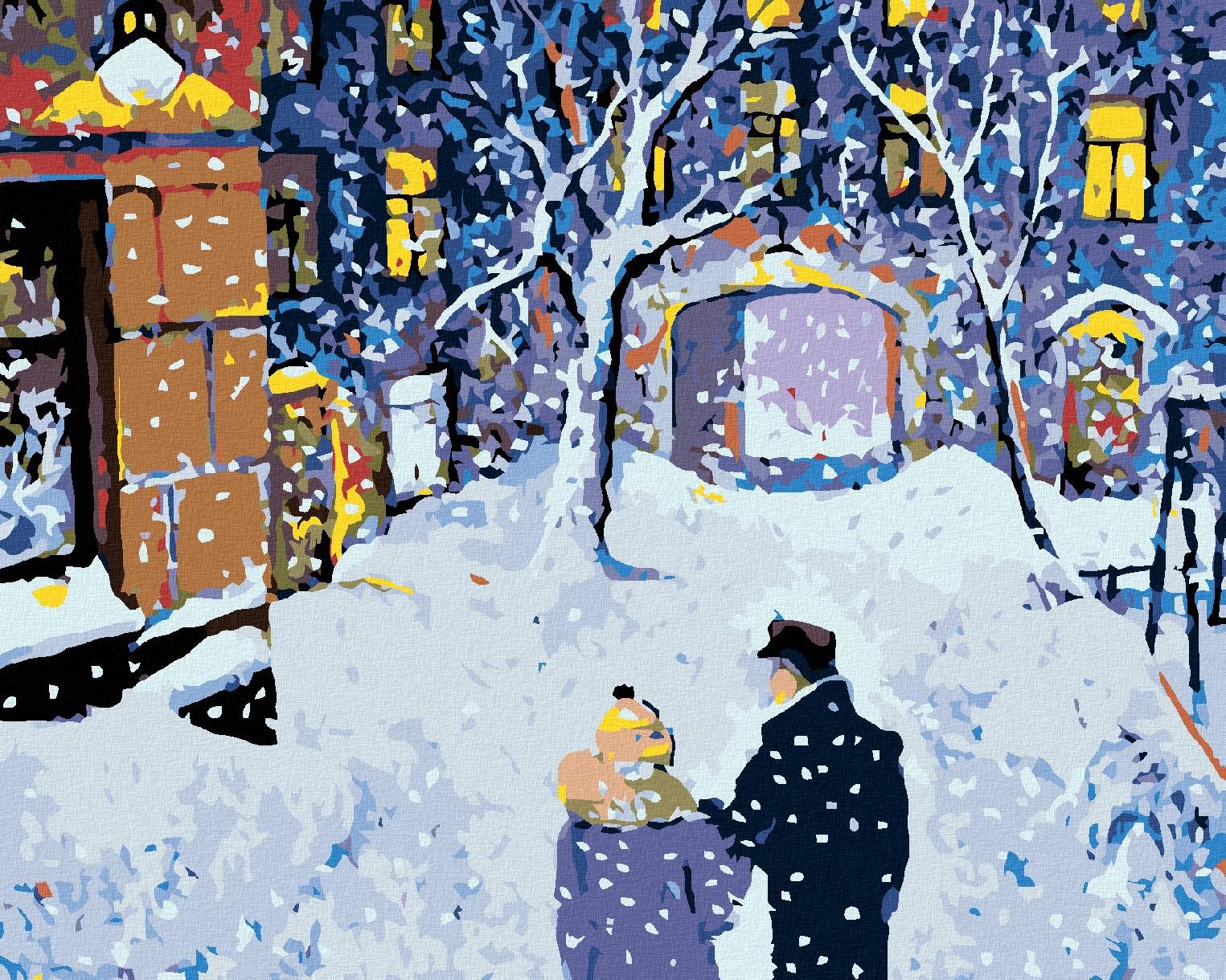 Maľovanie podľa čísel – Zimná prechádzka vo dvojici, 100 × 80 cm, napnuté plátno na rám