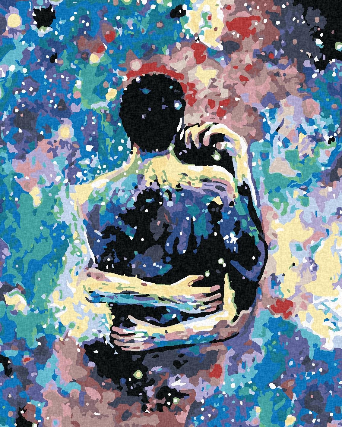 Maľovanie podľa čísel – Farebné objatie, 40 × 50 cm, plátno napnuté na ráme