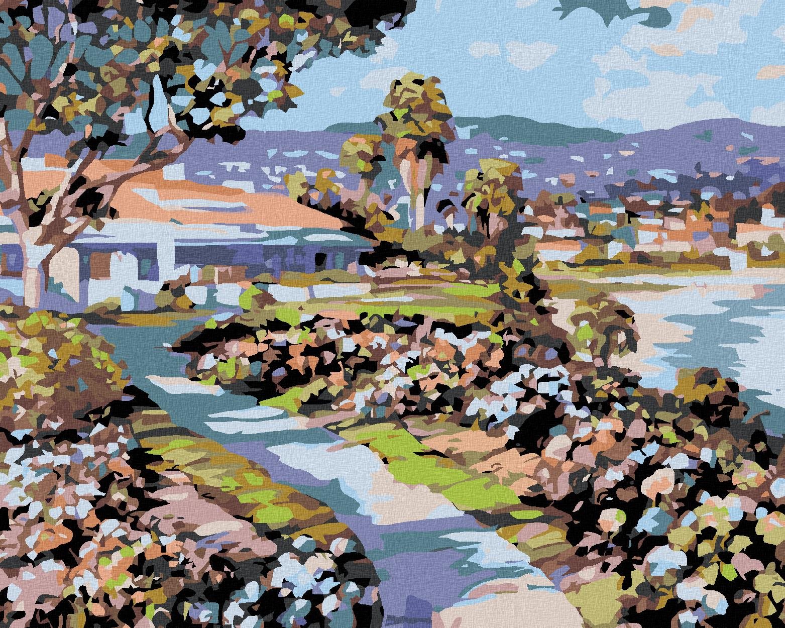 Maľovanie podľa čísel – Cestička k domu, 50 × 40 cm, bez rámu a bez napnutého plátna