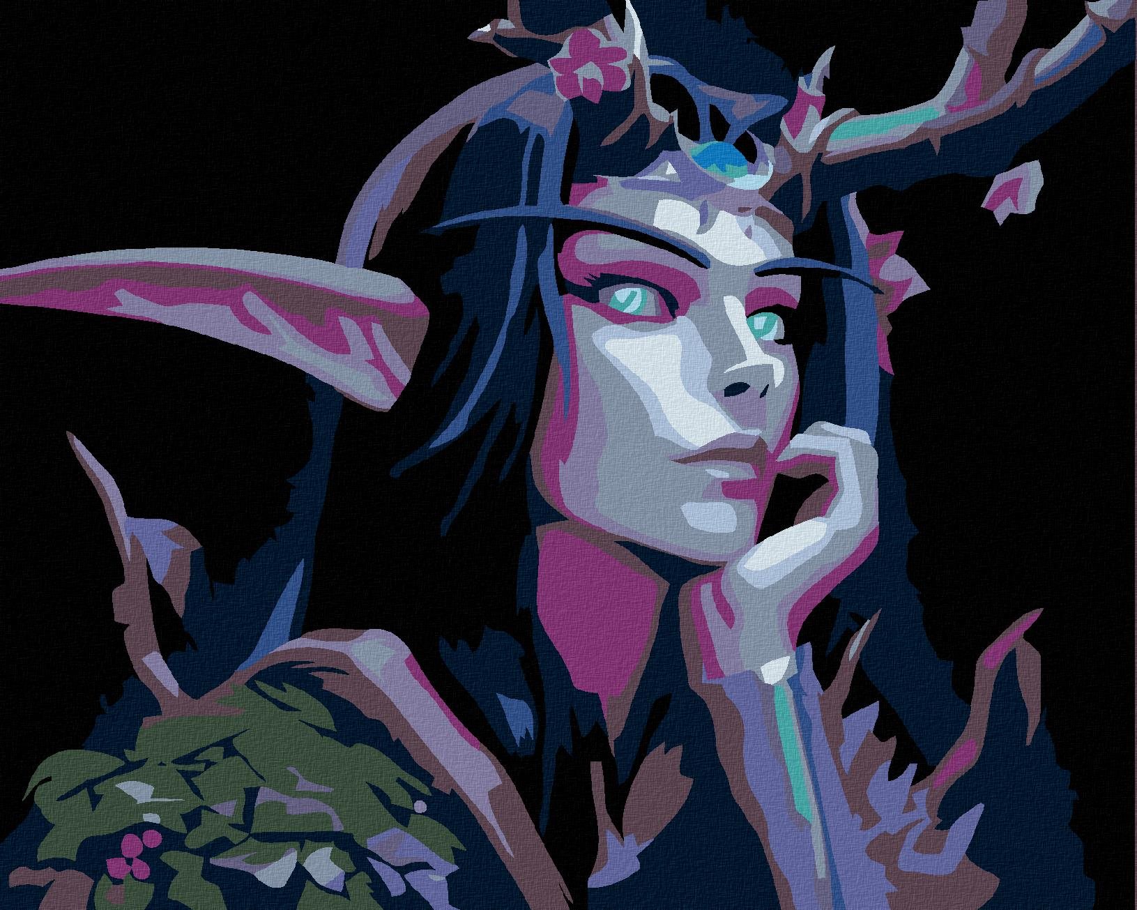Maľovanie podľa čísel – Night elf, 100 × 80 cm, bez rámu a bez napnutia plátna