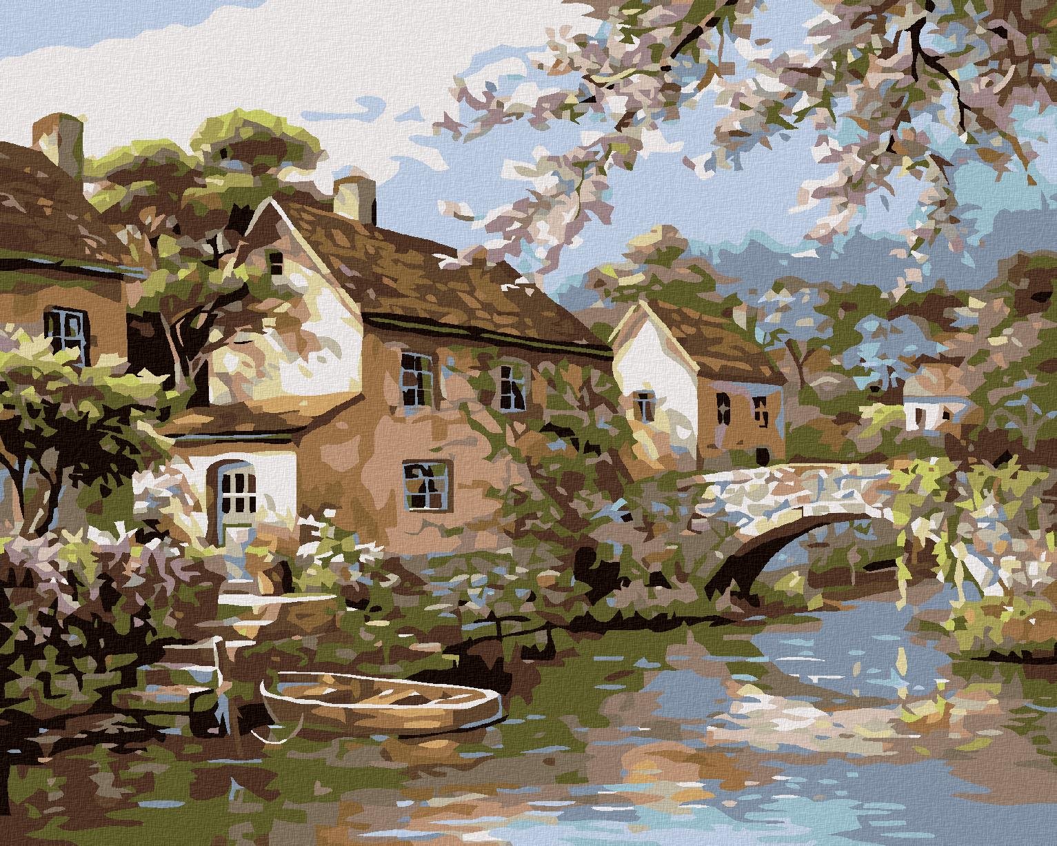 Maľovanie podľa čísel – Mlyn, 50 × 40 cm, bez rámu a napnutého plátna