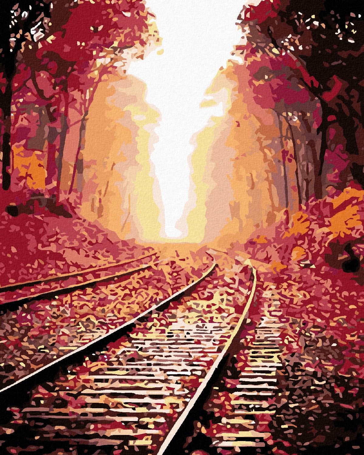Maľovanie podľa čísel - Koľaje, 40 x 50 cm, napnuté plátno na ráme