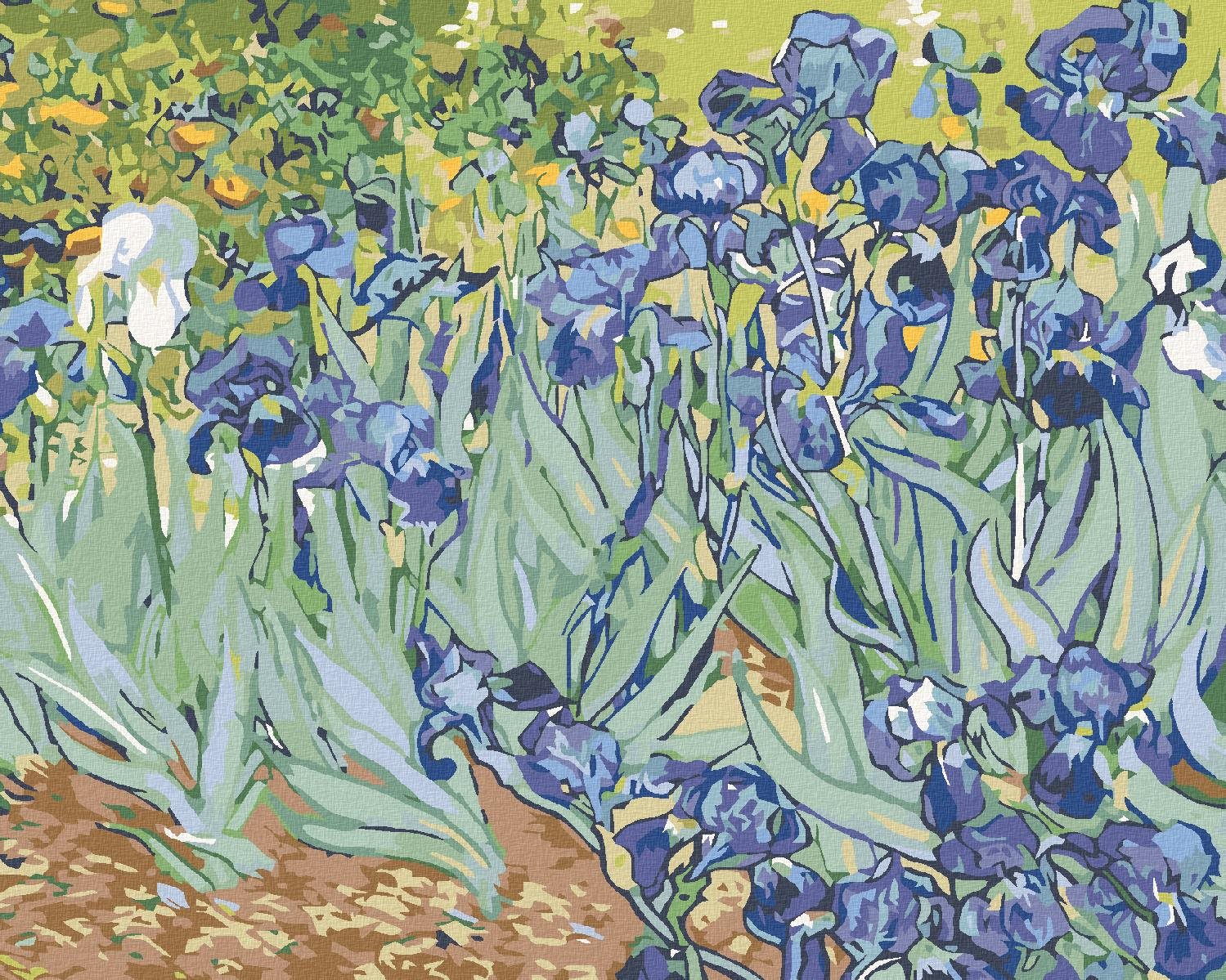 Maľovanie podľa čísel – Kosatce (van Gogh), 100 × 80 cm, bez rámu a bez napnutia plátna