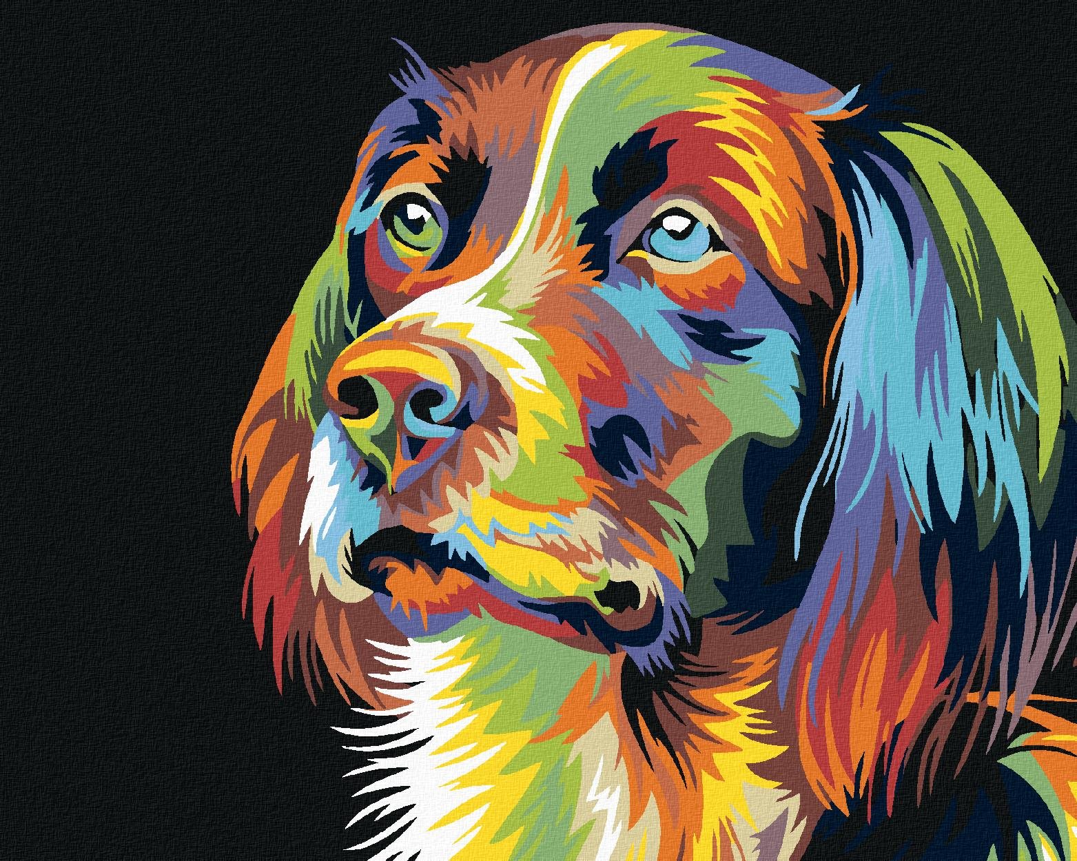 Maľovanie podľa čísel - Pes, 50 x 40 cm, bez rámu a napnutého plátna