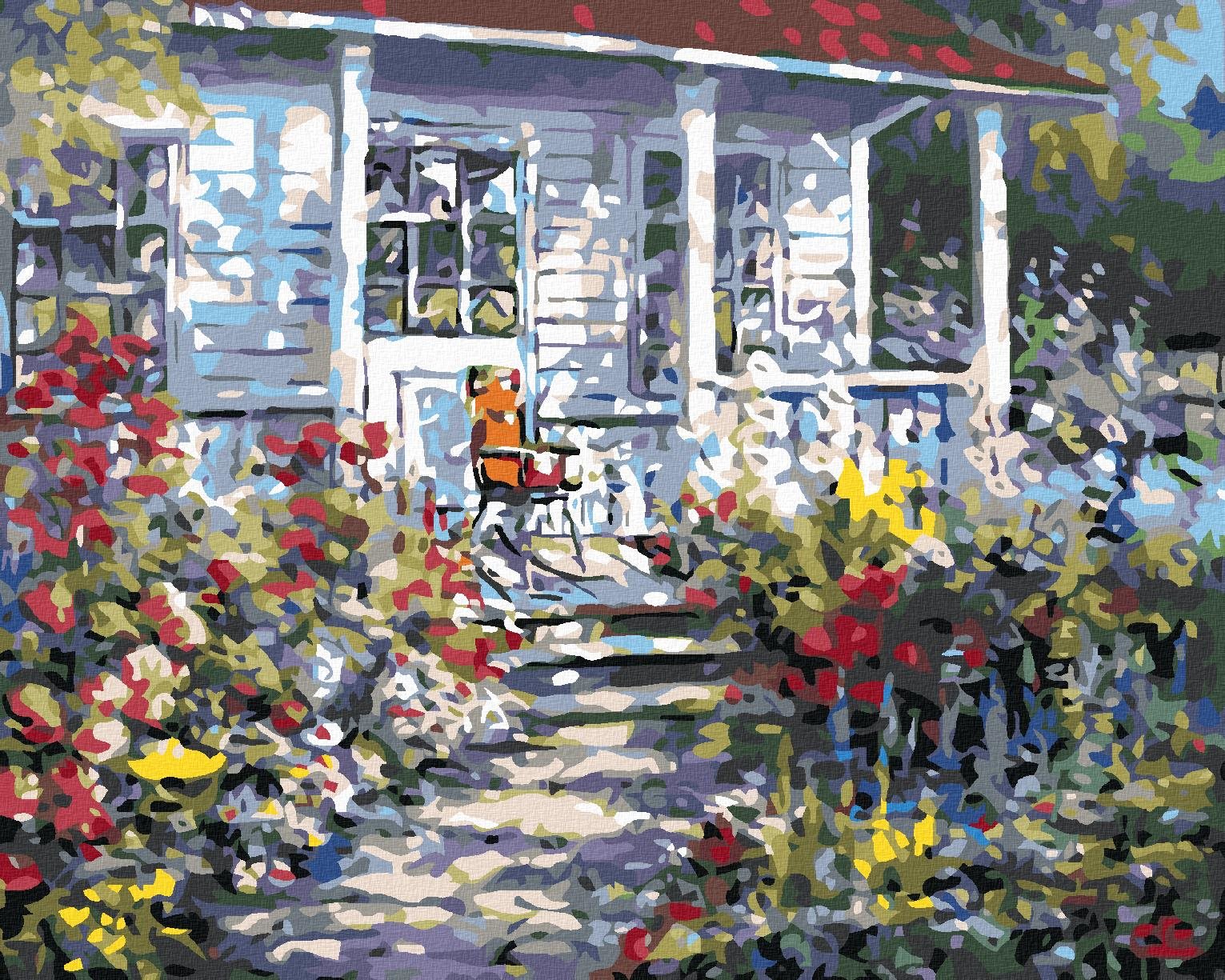 Maľovanie podľa čísel - V rozkvitnutej záhrade, 100 x 80 cm, bez rámu a napnutého plátna