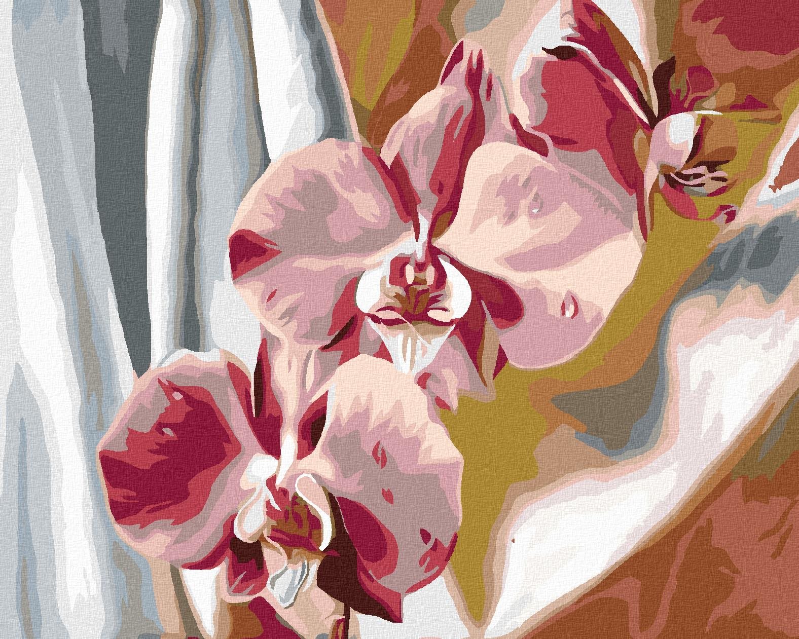 Maľovanie podľa čísel – Ružová orchidea, 100 × 80 cm, napnuté plátno na rám