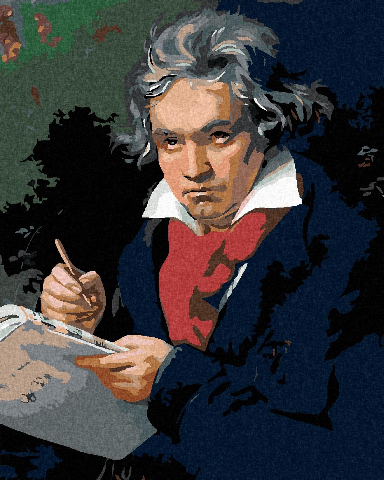 Maľovanie podľa čísel – Ludwig van Beethoven, 80 × 100 cm, napnuté plátno na rám