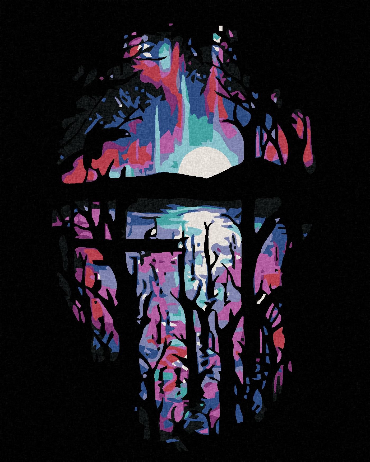 Maľovanie podľa čísel - Temná noc pri jazere, 40 x 50 cm, bez rámu a napnutého plátna