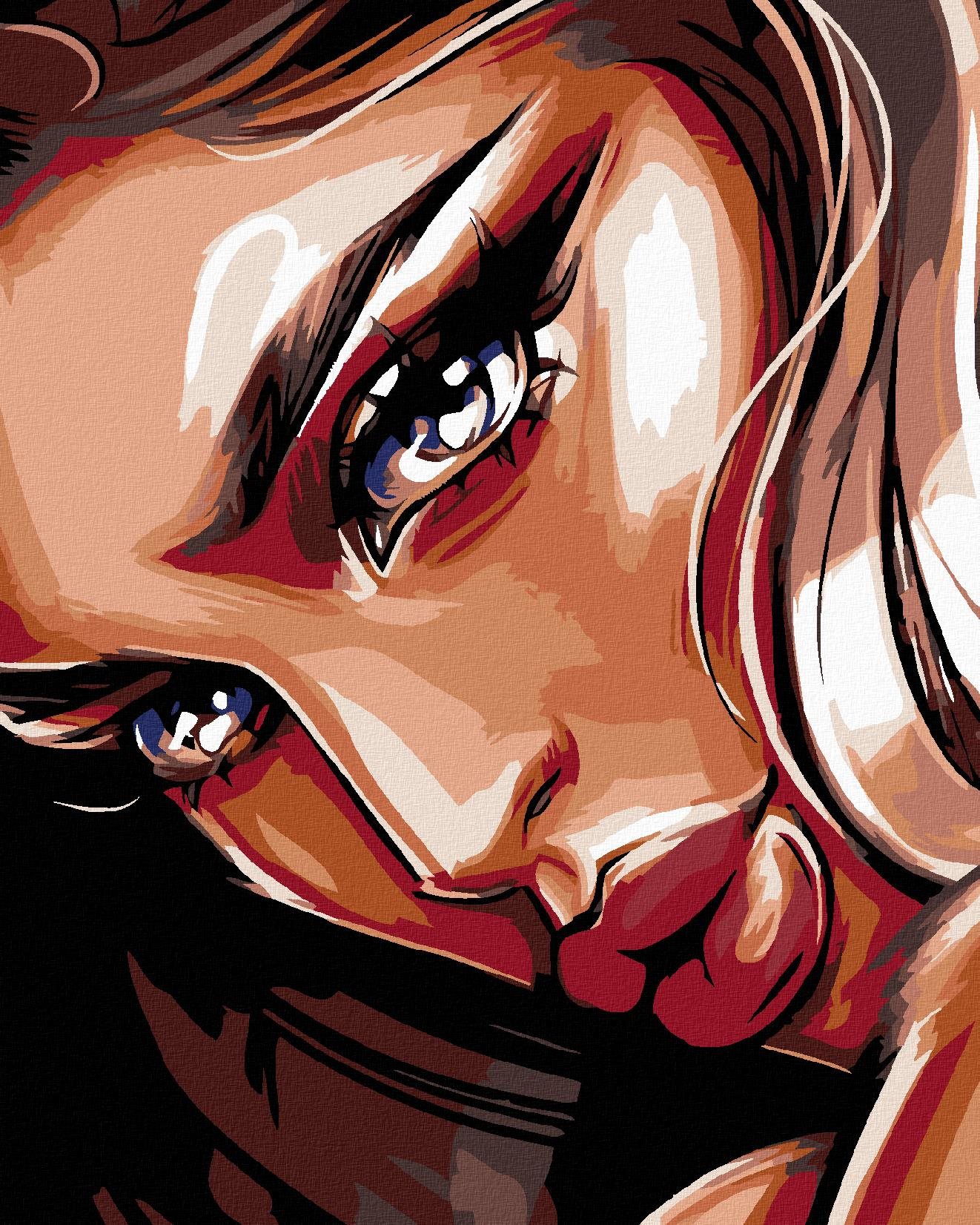 Maľovanie podľa čísel – Jasný pohľad, 80 × 100 cm, napnuté plátno na rám