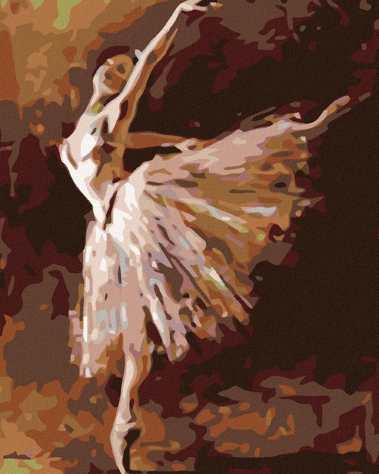Maľovanie podľa čísel – Baletka stojaca na jednej nohe, 80 × 100 cm, bez rámu a bez napnutia plátna
