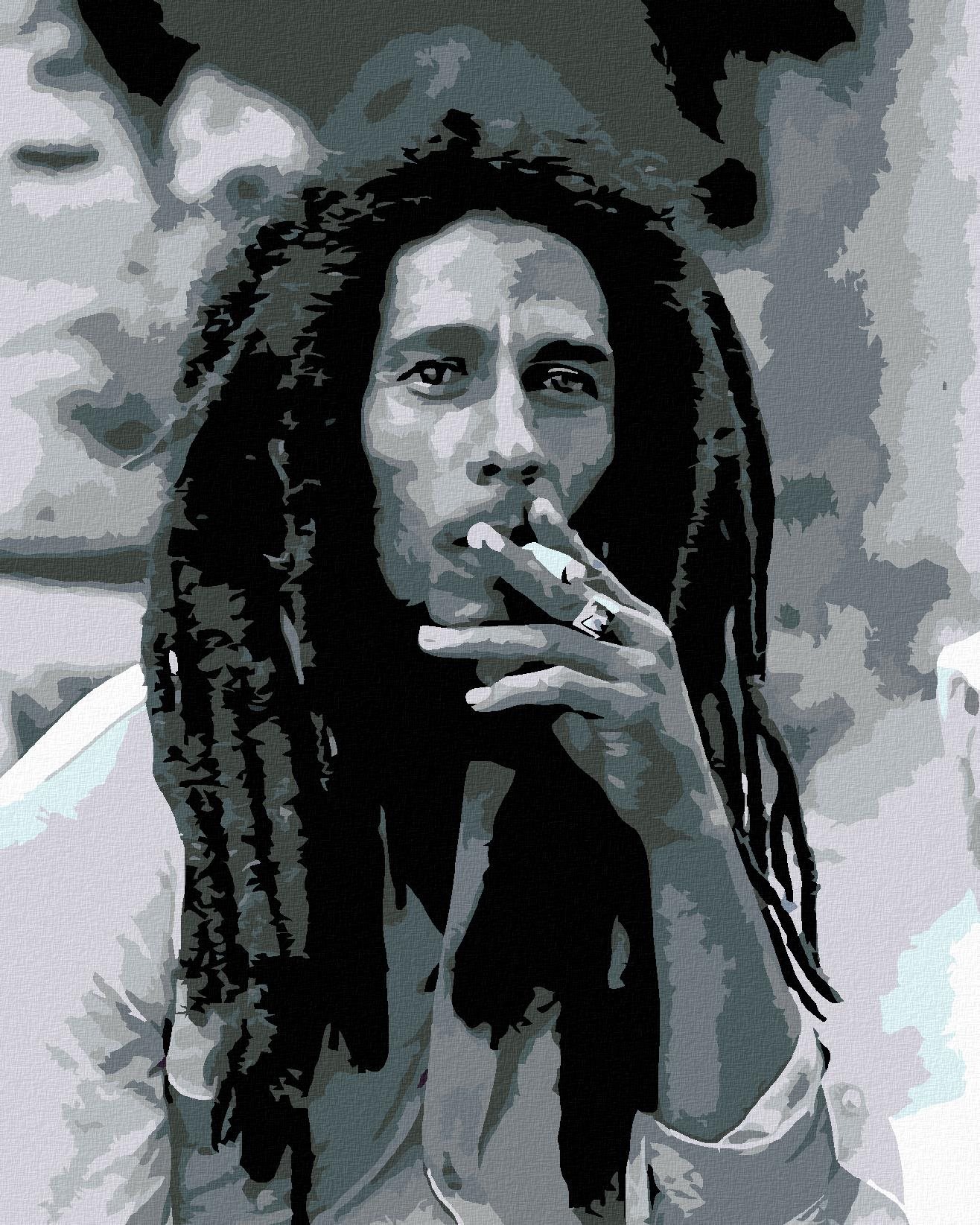 Maľovanie podľa čísel – Fajčiaci Bob Marley, 40 × 50 cm, napnuté plátno na rám