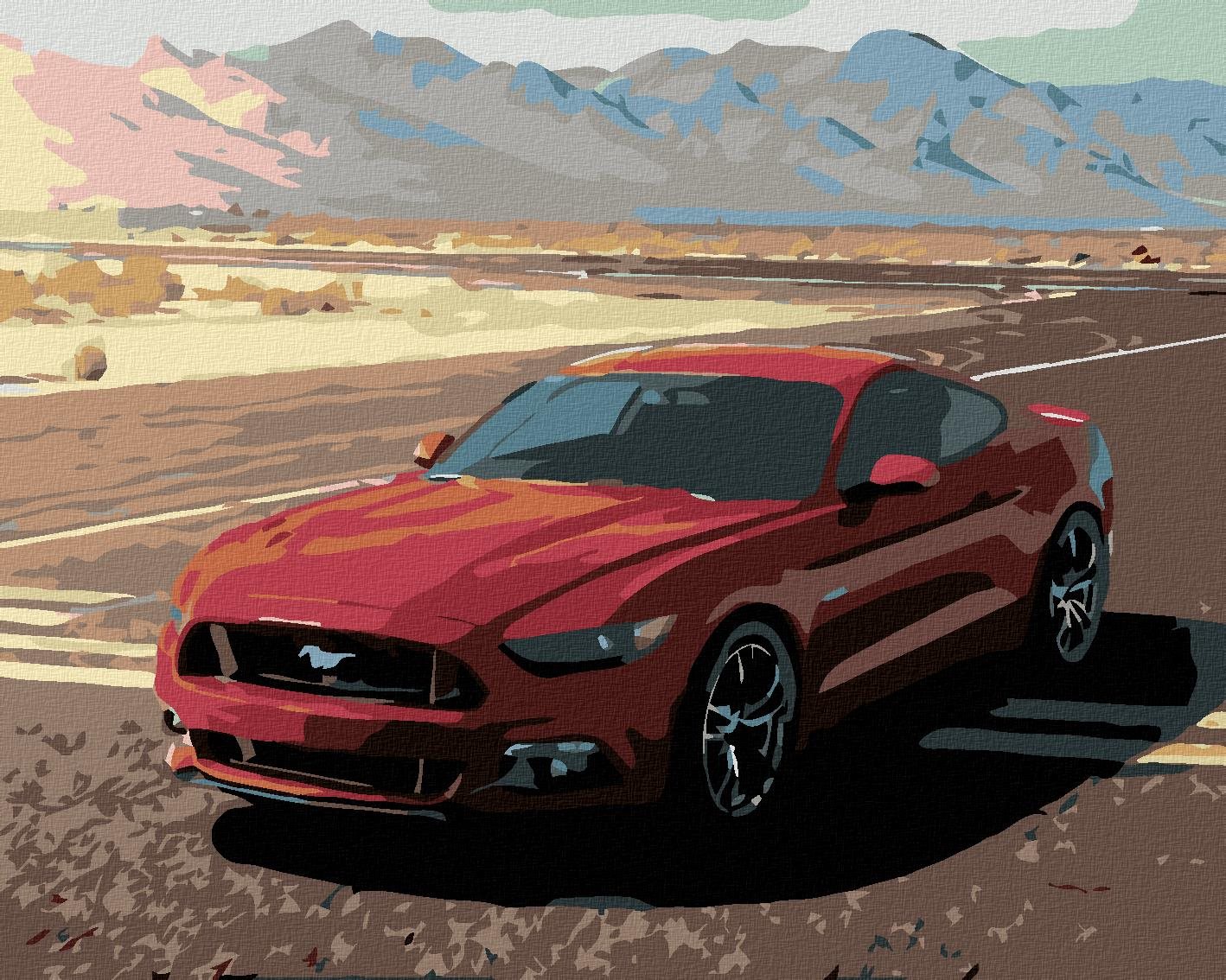 Maľovanie podľa čísel – Mustang, 100 × 80 cm, plátno napnuté na ráme