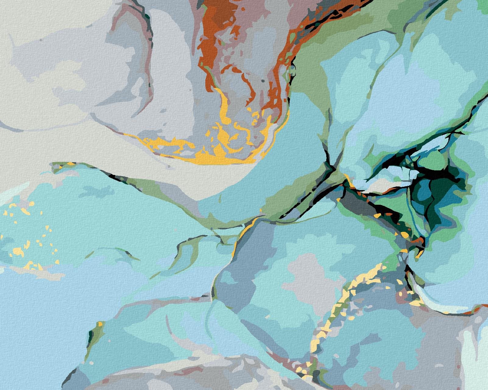 Maľovanie podľa čísel – Tyrkysová abstrakcia, 100 × 80 cm, plátno napnuté na ráme