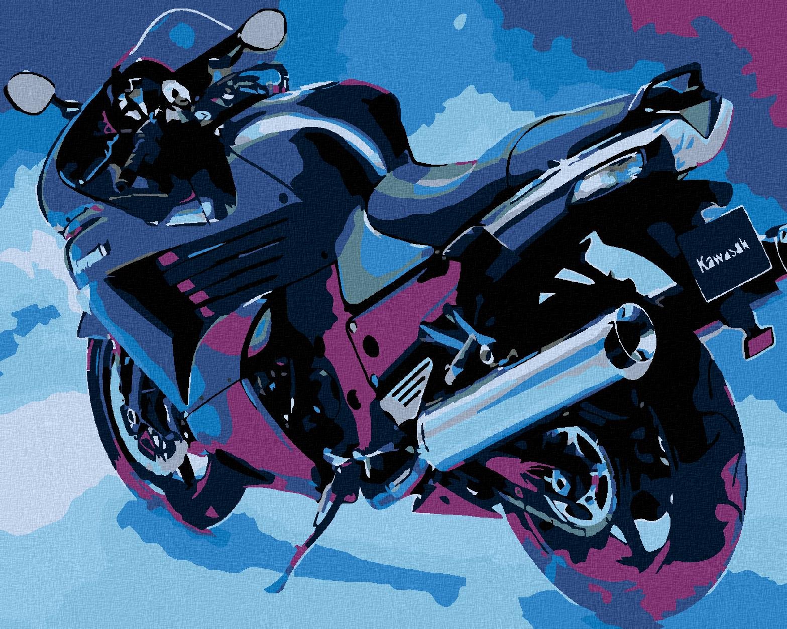 Maľovanie podľa čísel - Kawasaki, 100 x 80 cm, bez rámu a napnutého plátna