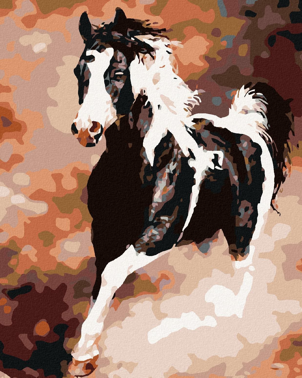 Maľovanie podľa čísel – Bežiaci strakáč, 80 × 100 cm, napnuté plátno na rám