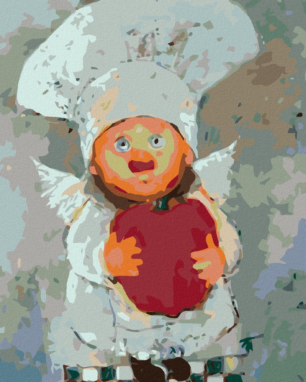 Maľovanie podľa čísel - Kuchár s tekvicou, 40 x 50 cm, napnuté plátno na ráme