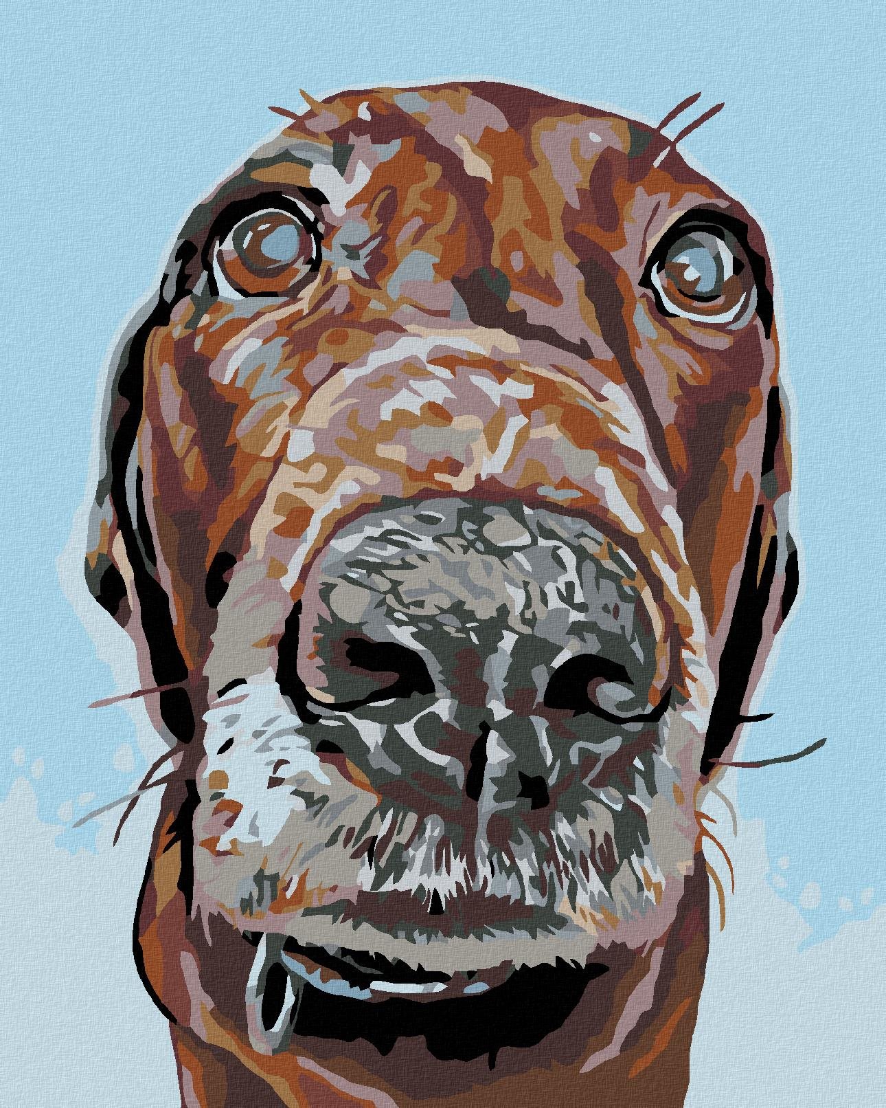 Maľovanie podľa čísel - Pes s veľkým ňufákom, 80 x 100 cm, bez rámu a napnutého plátna