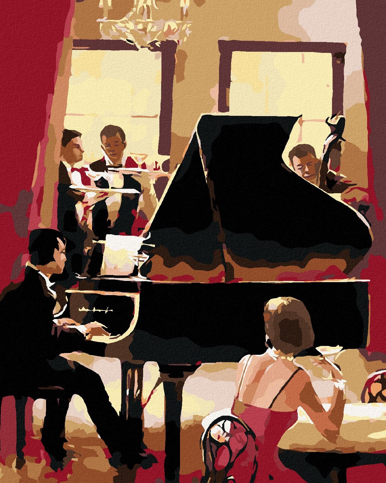 Maľovanie podľa čísel – Klavirista, 40 × 50 cm, bez rámu a bez napnutia plátna
