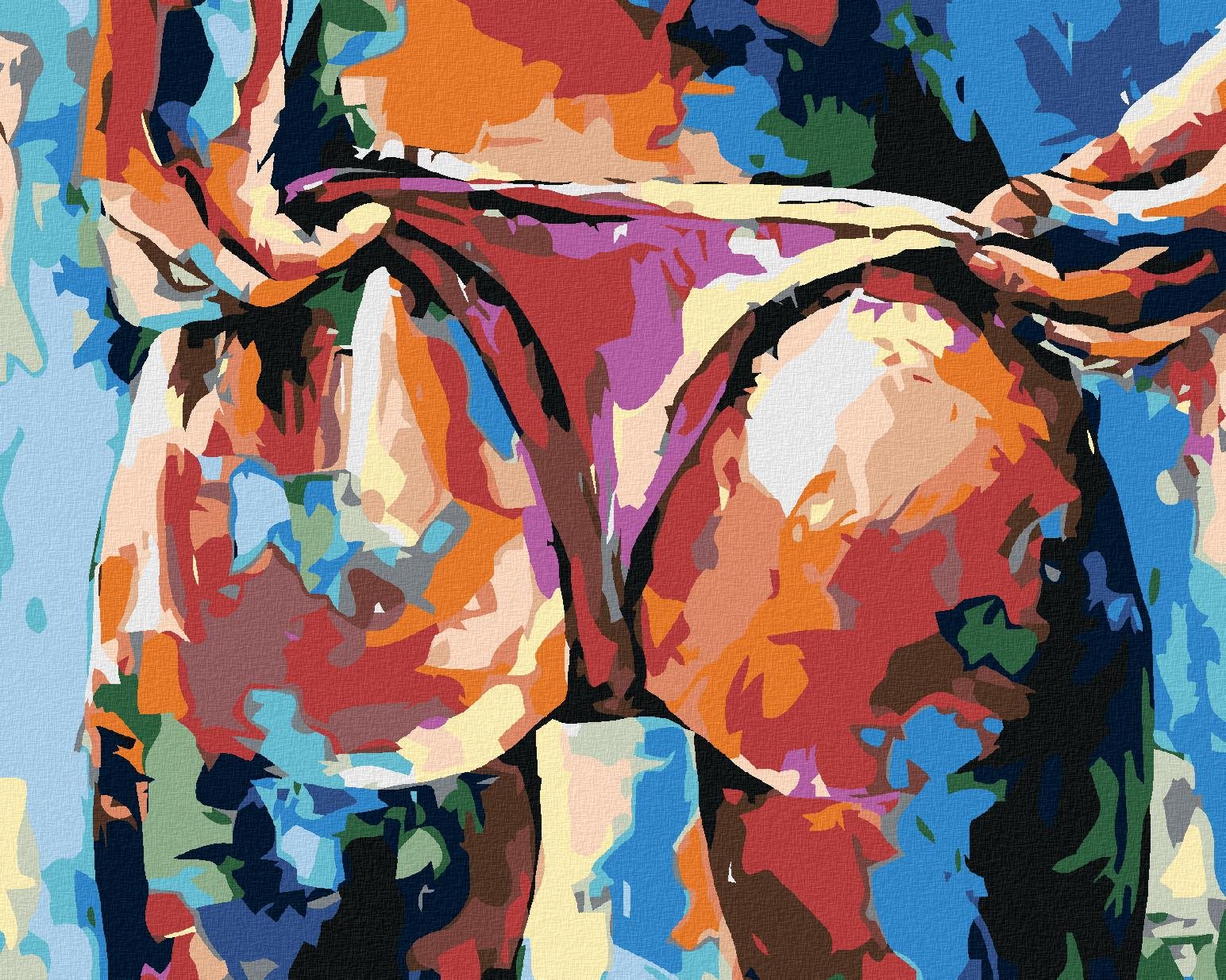 Maľovanie podľa čísel - Farebné sexy pozadie, 100 x 80 cm, bez rámu a napnutého plátna