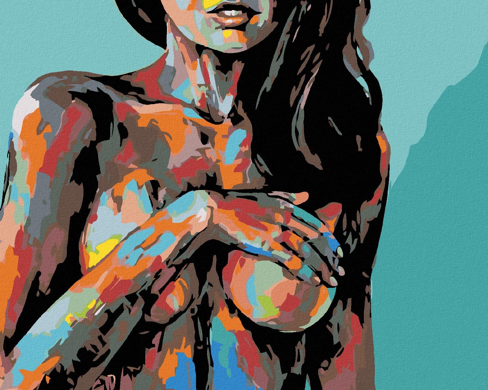 Maľovanie podľa čísel – Maľovanie po tele, 50 × 40 cm, bez rámu a bez napnutia plátna
