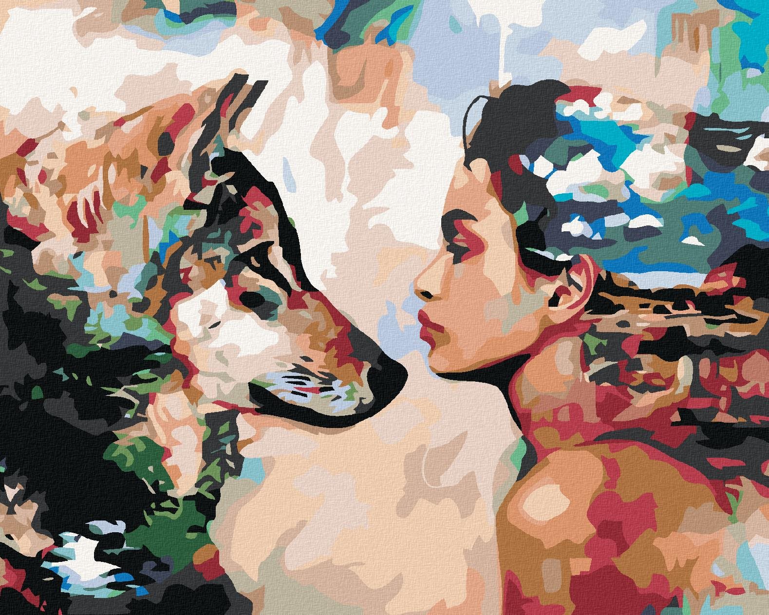 Maľovanie podľa čísel – Z očí do očí, 50 × 40 cm, napnuté plátno na rám