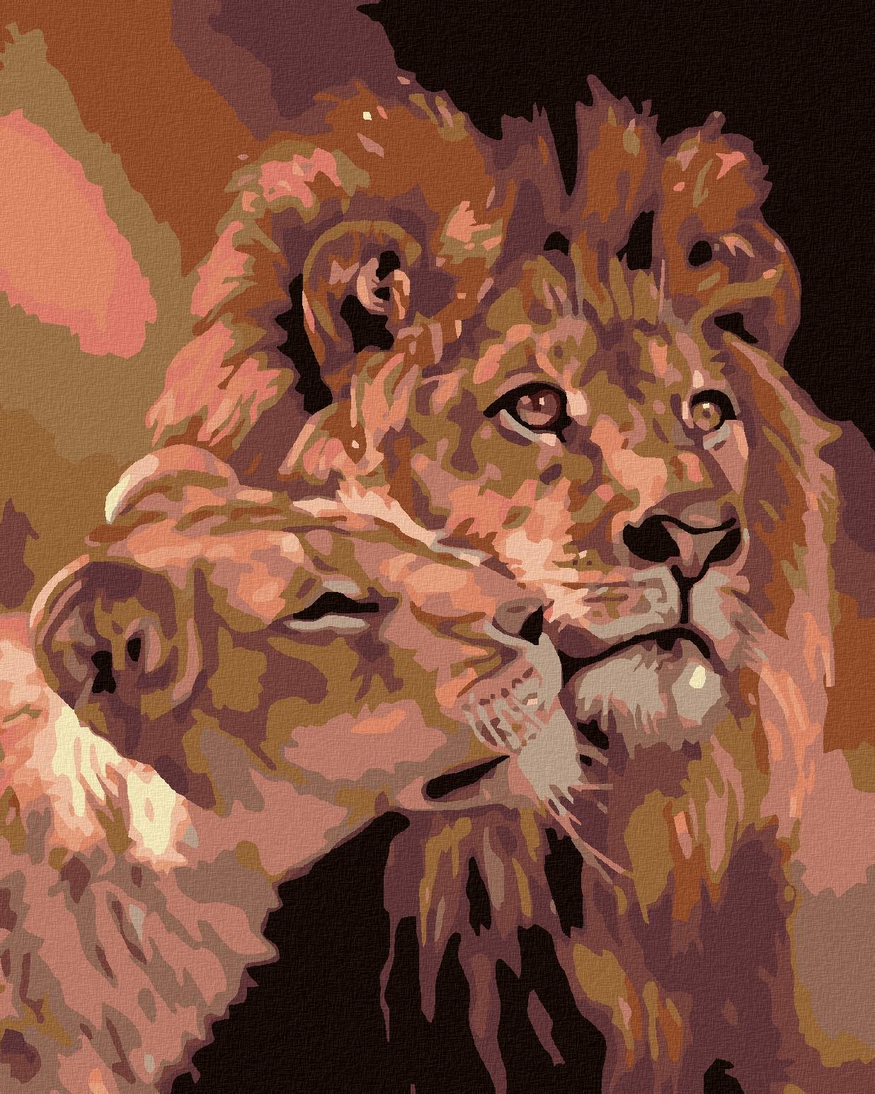Maľovanie podľa čísel – Lev s levicou, 40 × 50 cm, napnuté plátno na rám