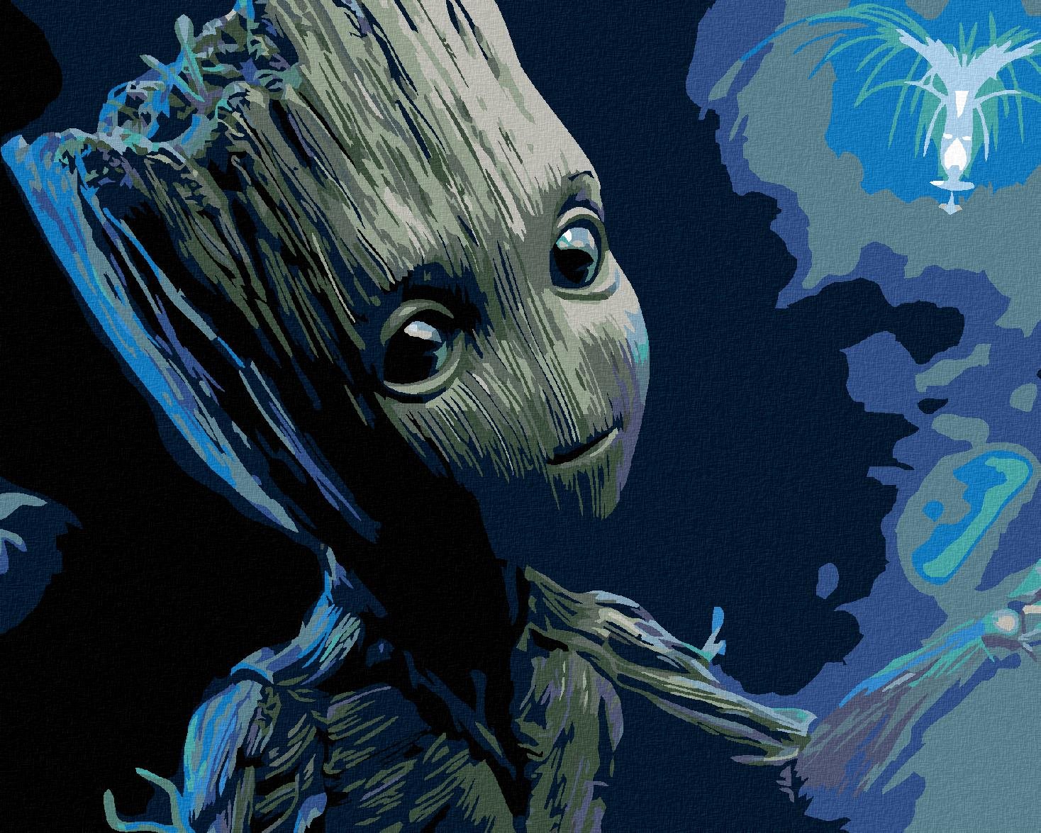 Maľovanie podľa čísel – Groot, 100 × 80 cm, napnuté plátno na rám
