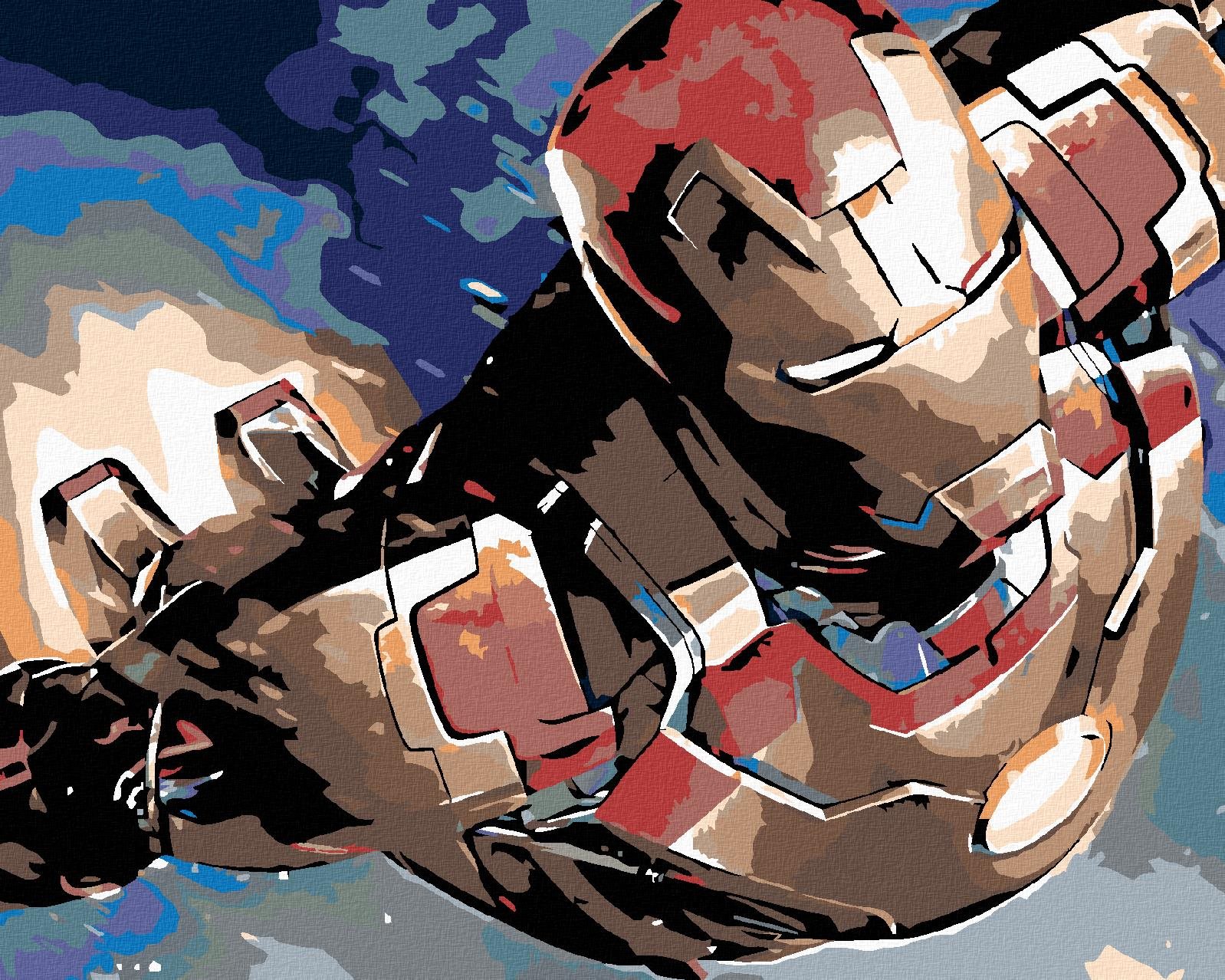Maľovanie podľa čísel – Iron Man, 100 × 80 cm, bez rámu a bez napnutia plátna