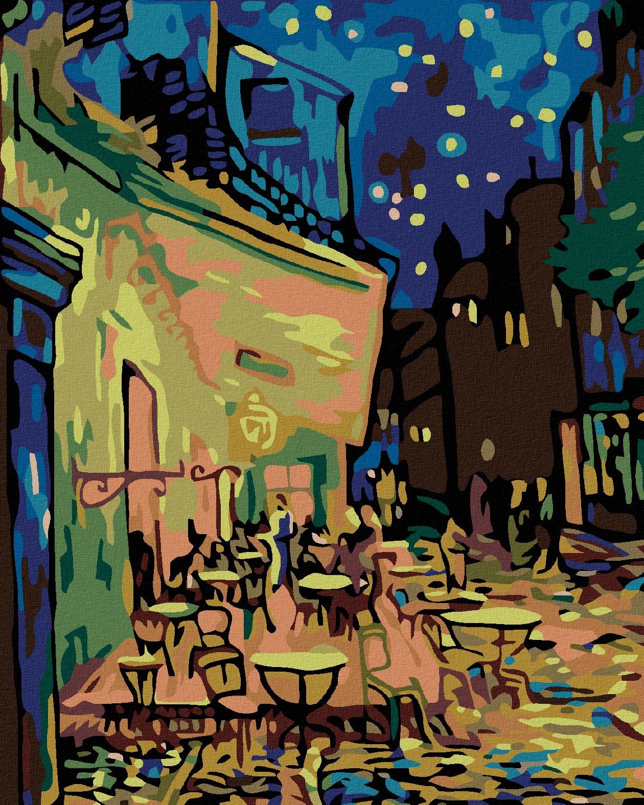 Maľovanie podľa čísel – Nočná kaviareň (van Gogh), 80 × 100 cm, napnuté plátno na rám