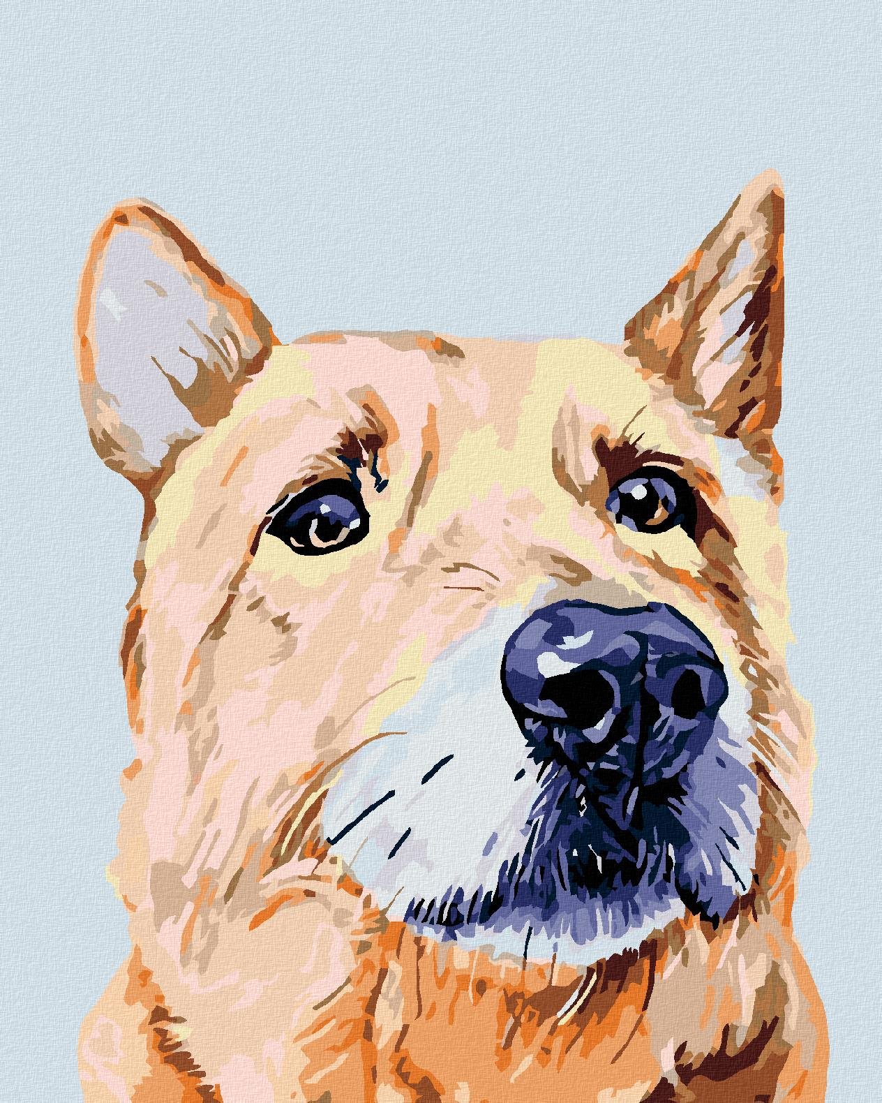 Maľovanie podľa čísel – Smutný pes, 40 × 50 cm, bez rámu a bez napnutia plátna