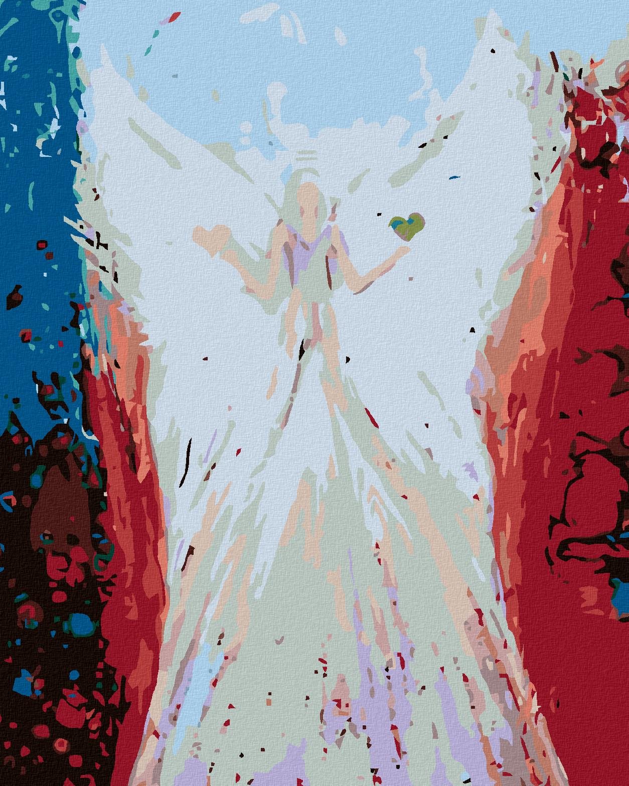 Maľovanie podľa čísel – Anjeli od Lenky – Balance angel, 80 × 100 cm, bez rámu a bez napnutia plátna