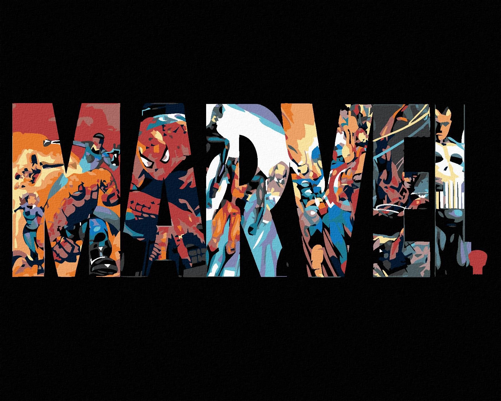 Maľovanie podľa čísel - Marvel, 100 x 80 cm, bez rámu a napnutého plátna