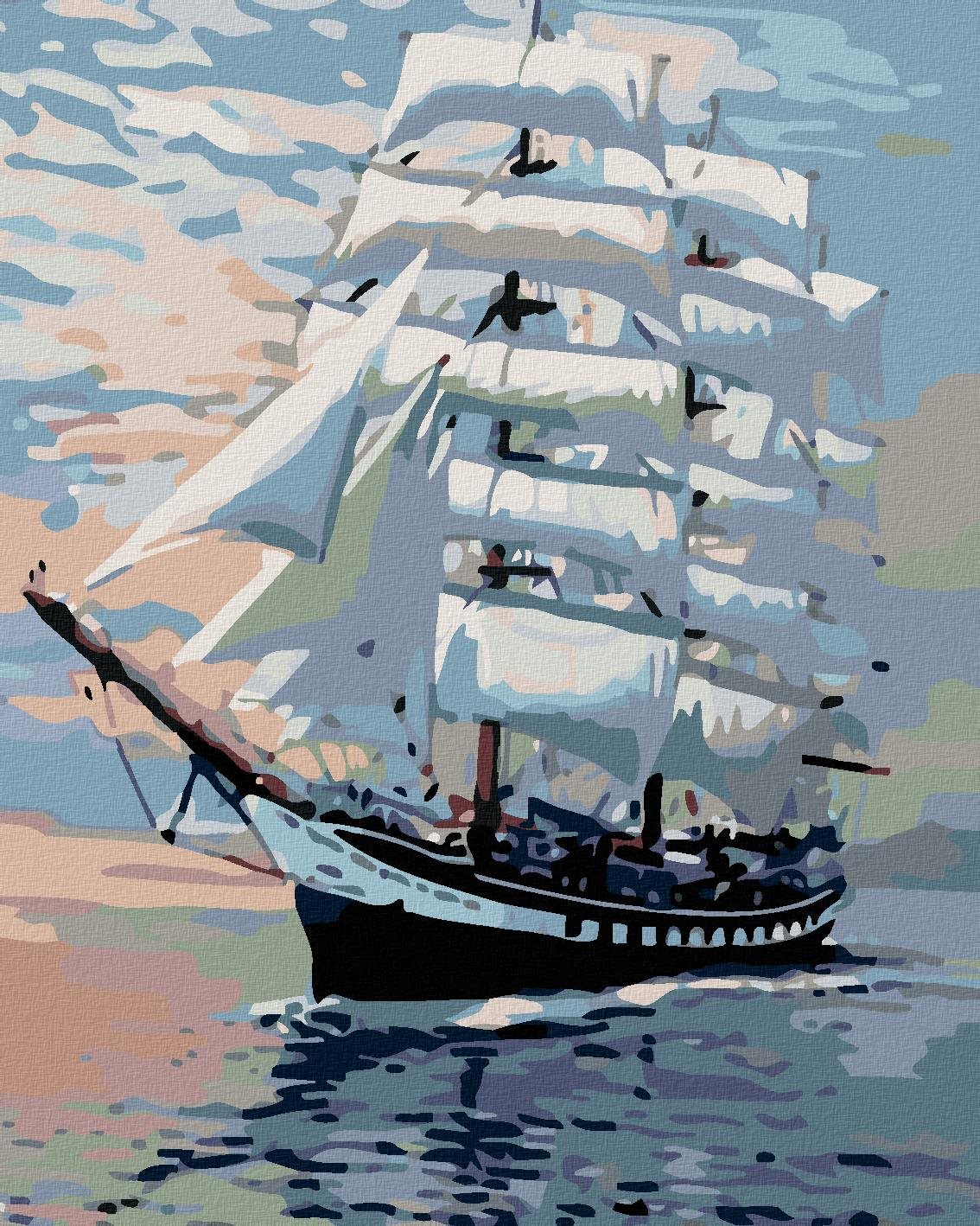 Maľovanie podľa čísel – Veľká plachetnica, 40 × 50 cm, napnuté plátno na rám