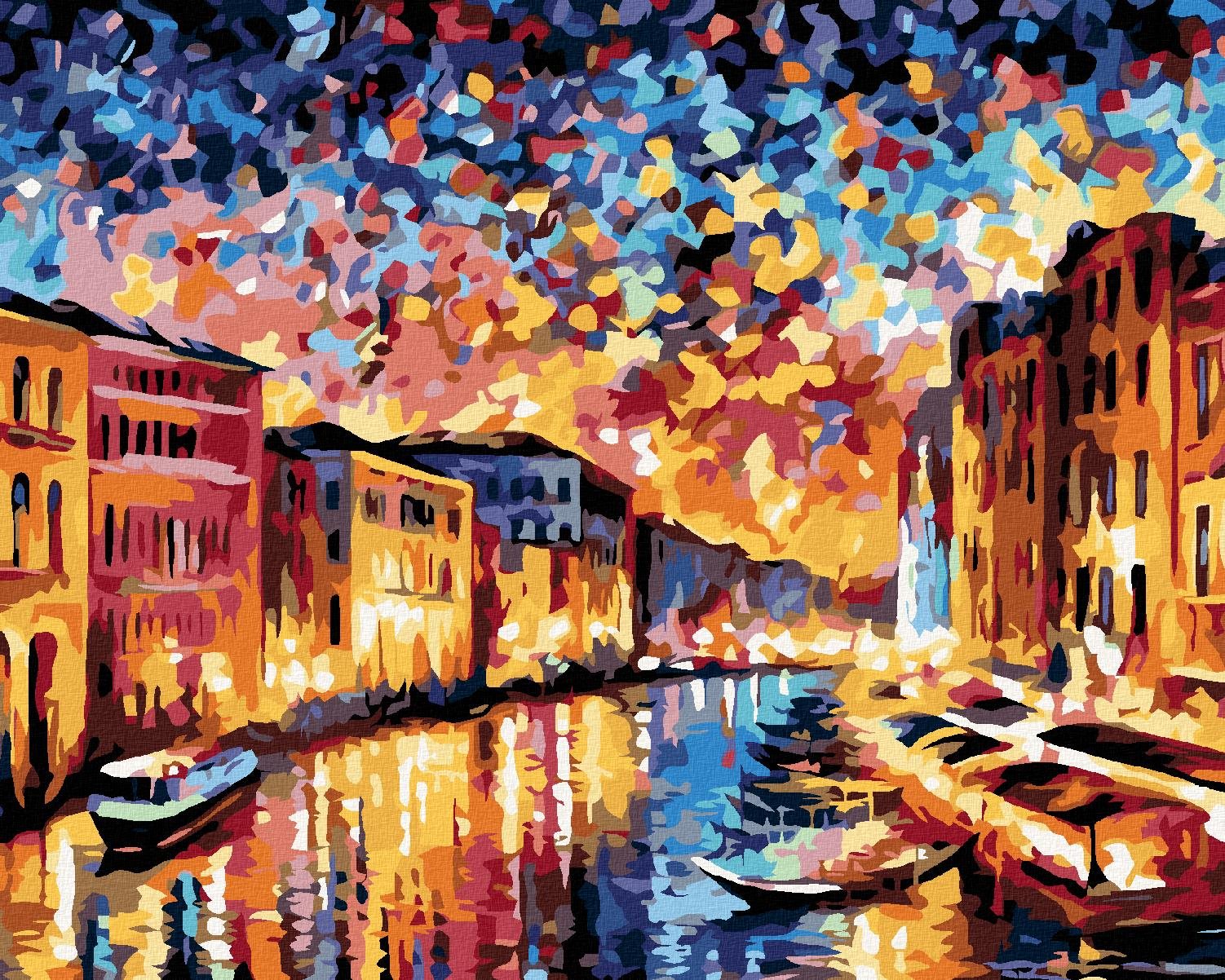 Maľovanie podľa čísel - Plavba Benátkami, 100 x 80 cm, bez rámu a napnutého plátna