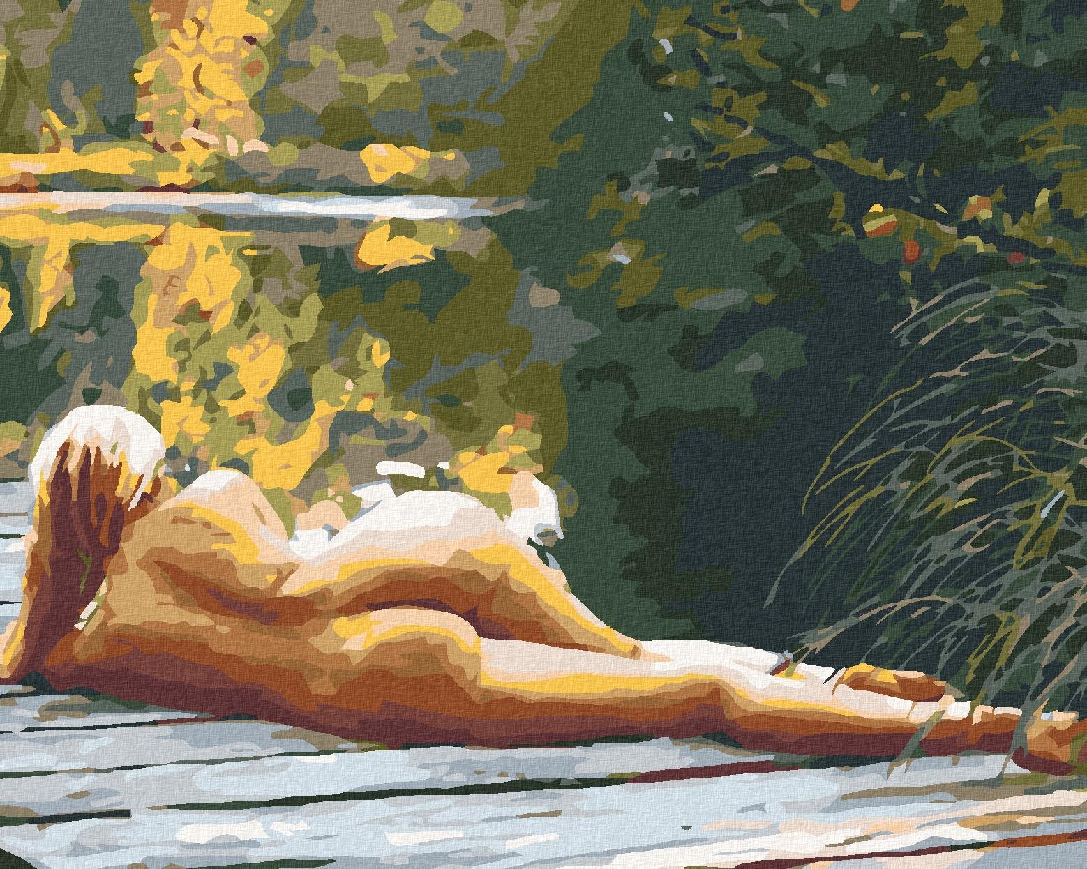 Maľovanie podľa čísel - Na móle, 100 x 80 cm, napnuté plátno na ráme