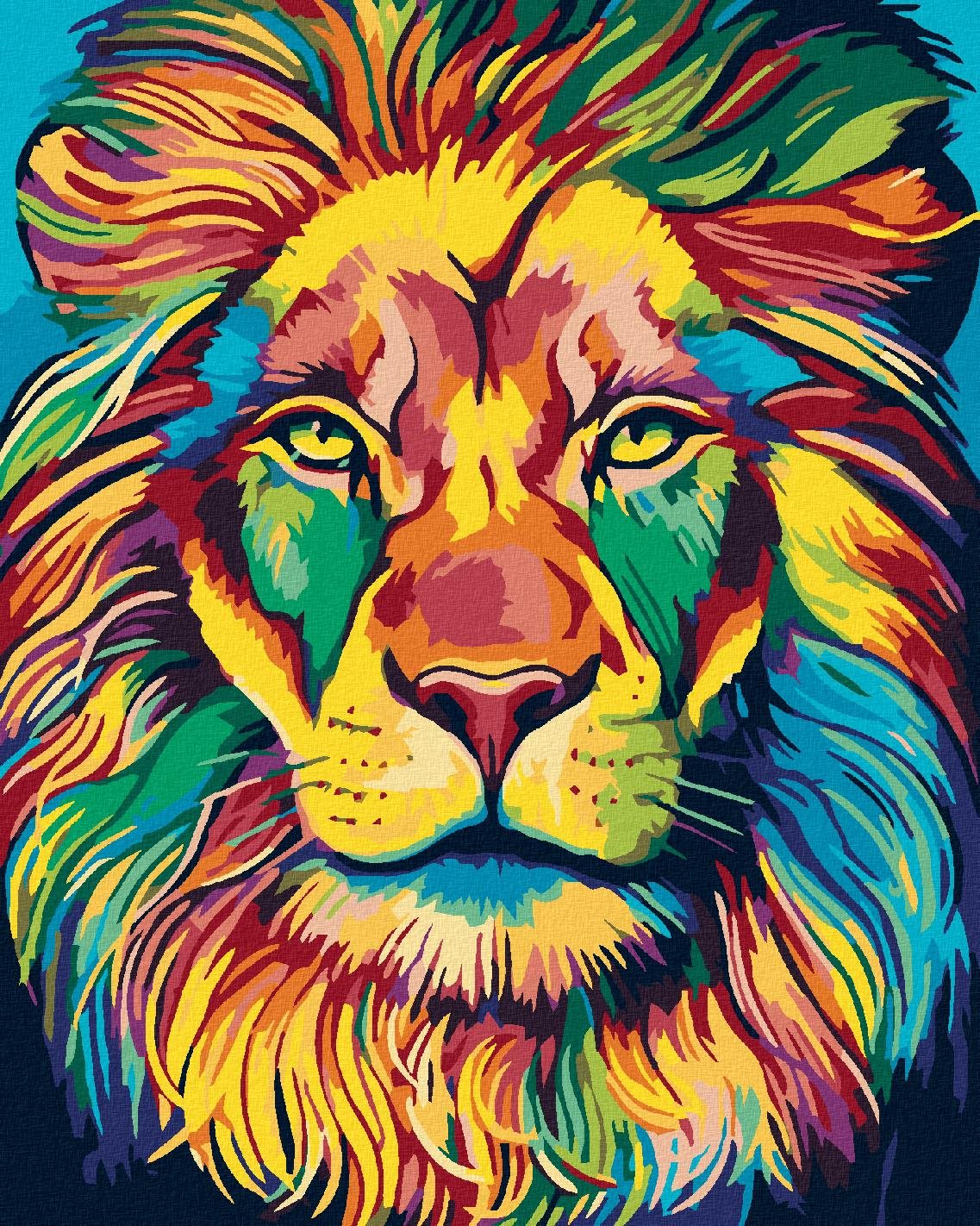 Maľovanie podľa čísel - Maľovaný lev, 80 x 100 cm, napnuté plátno na ráme