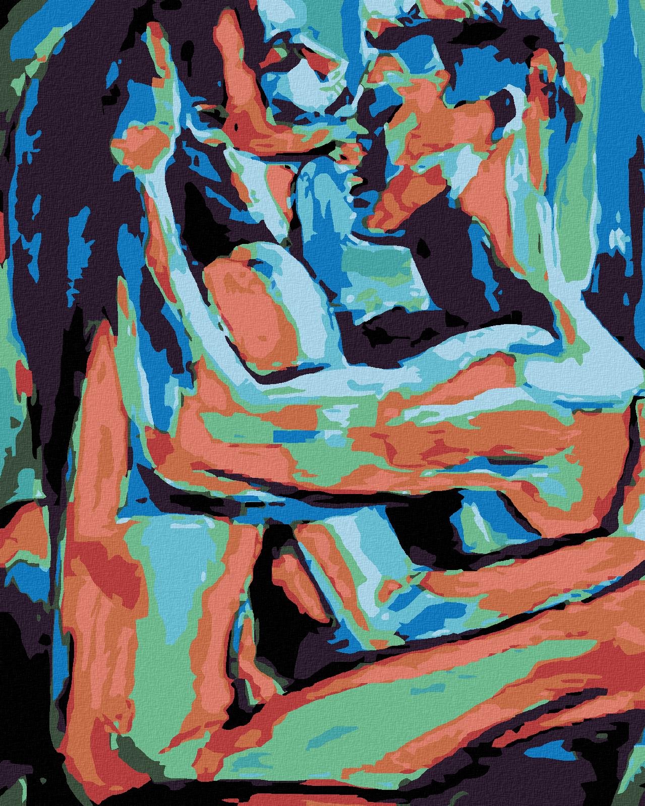 Maľovanie podľa čísel – Farební milenci, 40 × 50 cm, bez rámu a bez napnutia plátna