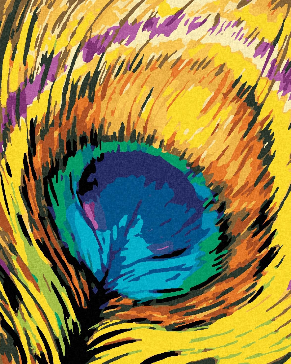 Maľovanie podľa čísel - Pávie pero, 40 x 50 cm, bez rámu a napnutého plátna