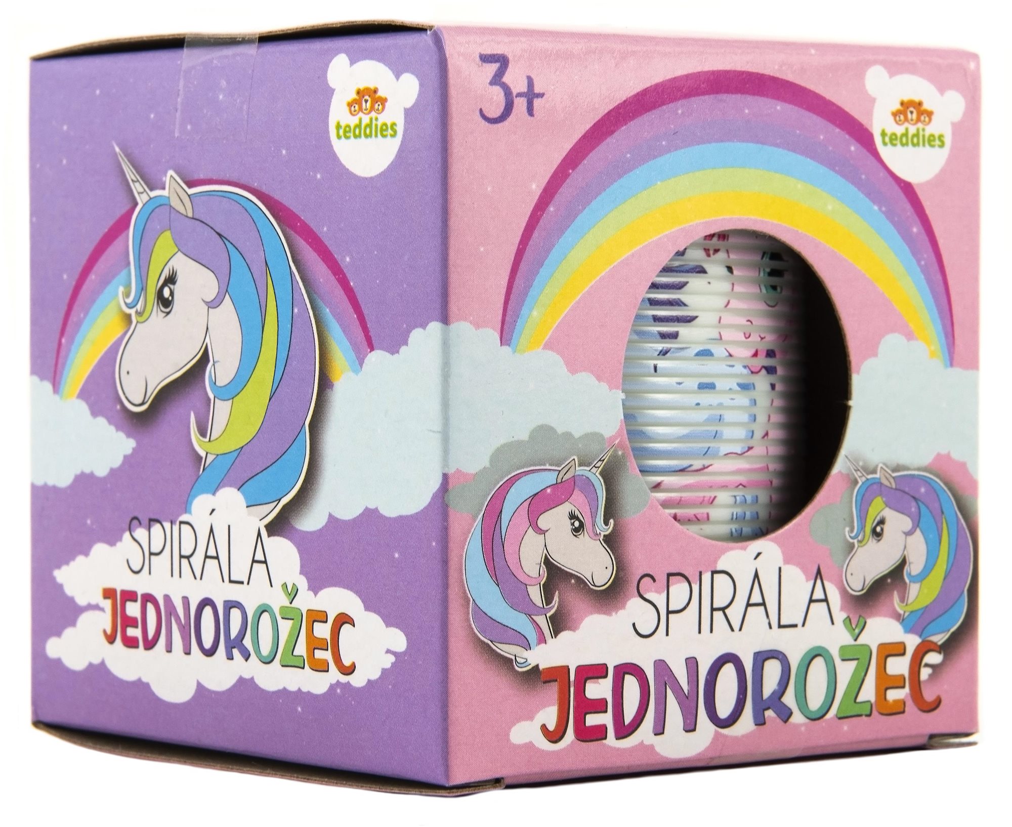 Teddies Špirála/pružina, jednorožec, plast, priemer 6,5 cm