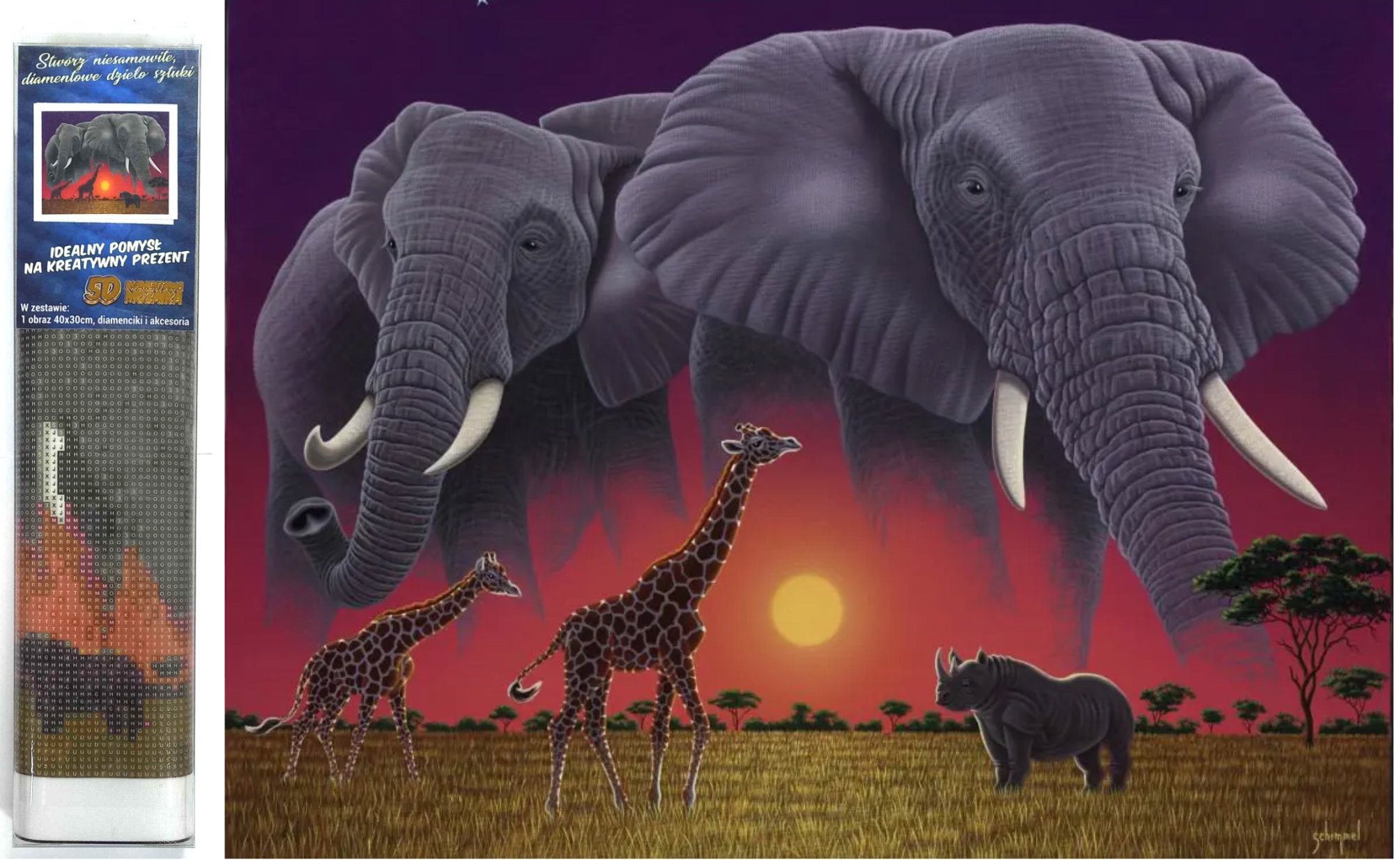 NORIMPEX Slony na savane 30 × 40 cm
