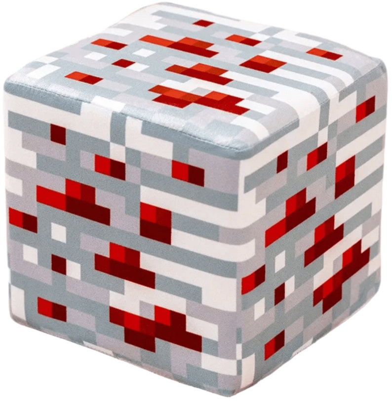 Plush Penová kocka Minecraft blok Redstone 20 cm