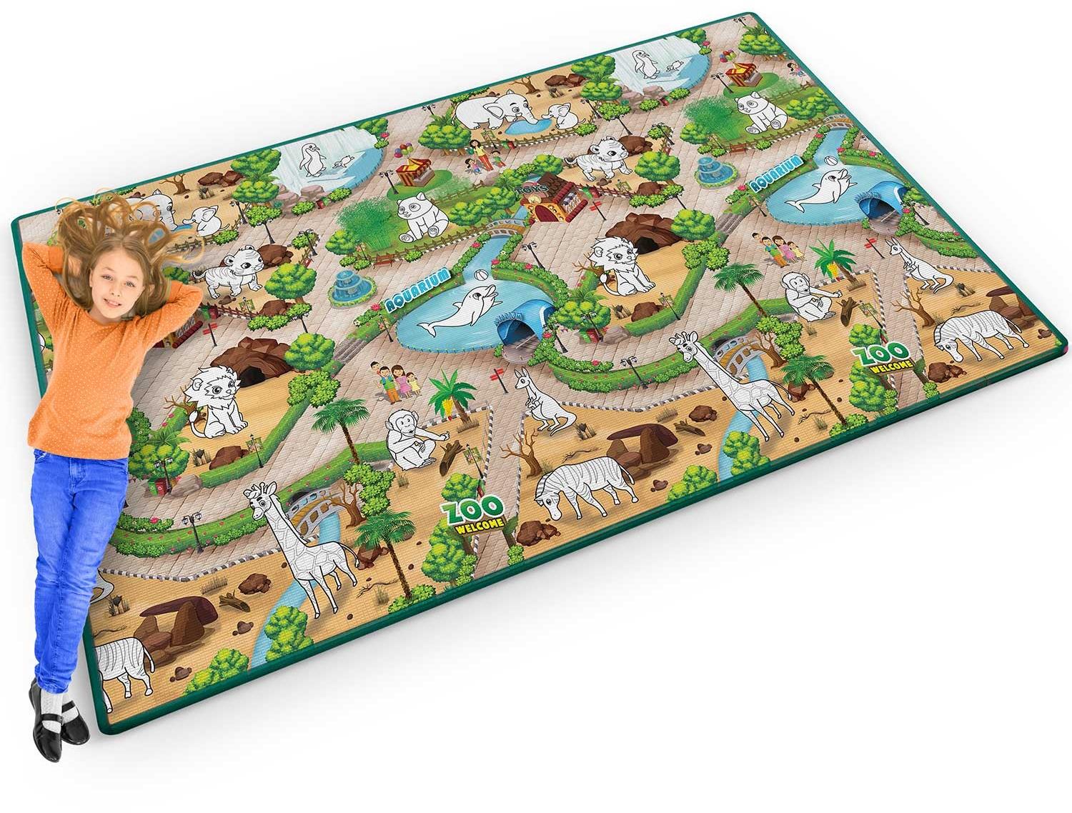Ricokids Podložka na vyfarbovanie 200 × 120 × 0,3 cm ZOO