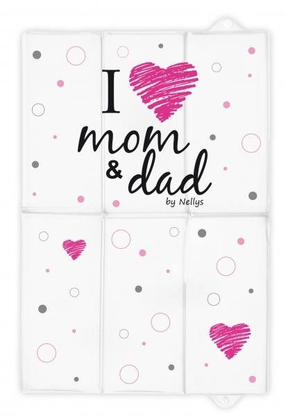 Baby Nellys Cestovná prebaľovacia podložka mäkká I Love biela – ružová