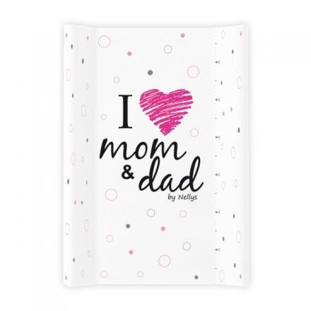 Baby Nellys Prebaľovacia podložka tvrdá MDF I Love biela – ružová