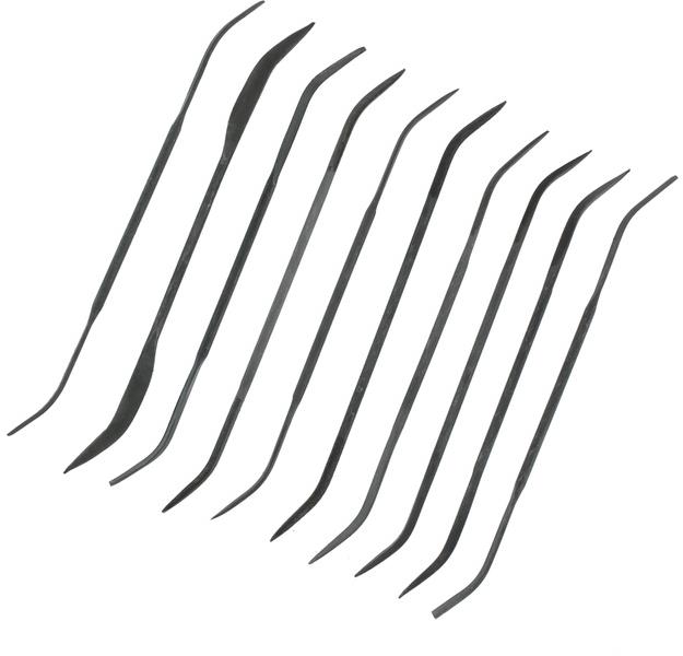 SHESTO Modelcraft ihlové profilové zahnuté pilníky (sada 10 ks)