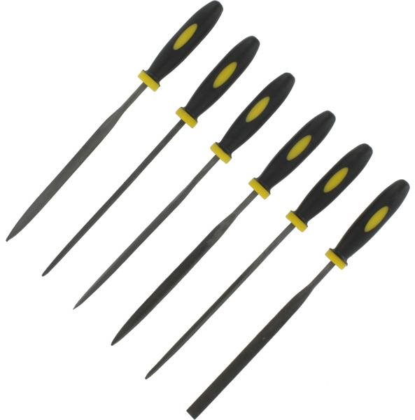 SHESTO Modelcraft ihlové pilníky s gumovou rukoväťou (súprava 6 ks)