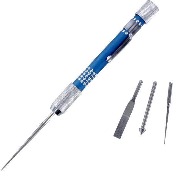 SHESTO Modelcraft diamantové ihlové pilníky a rukoväť (súprava 4 ks)