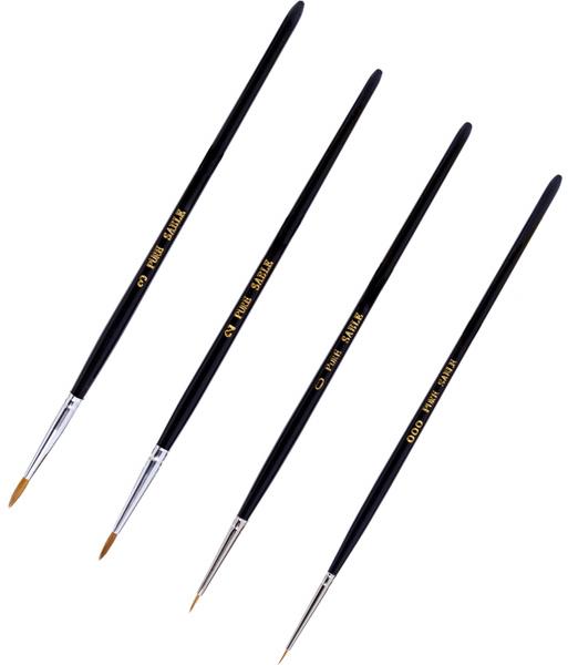 SHESTO Modelcraft štetec kolínsky red sable (s veľkosťou 000, 0, 2 a 3)