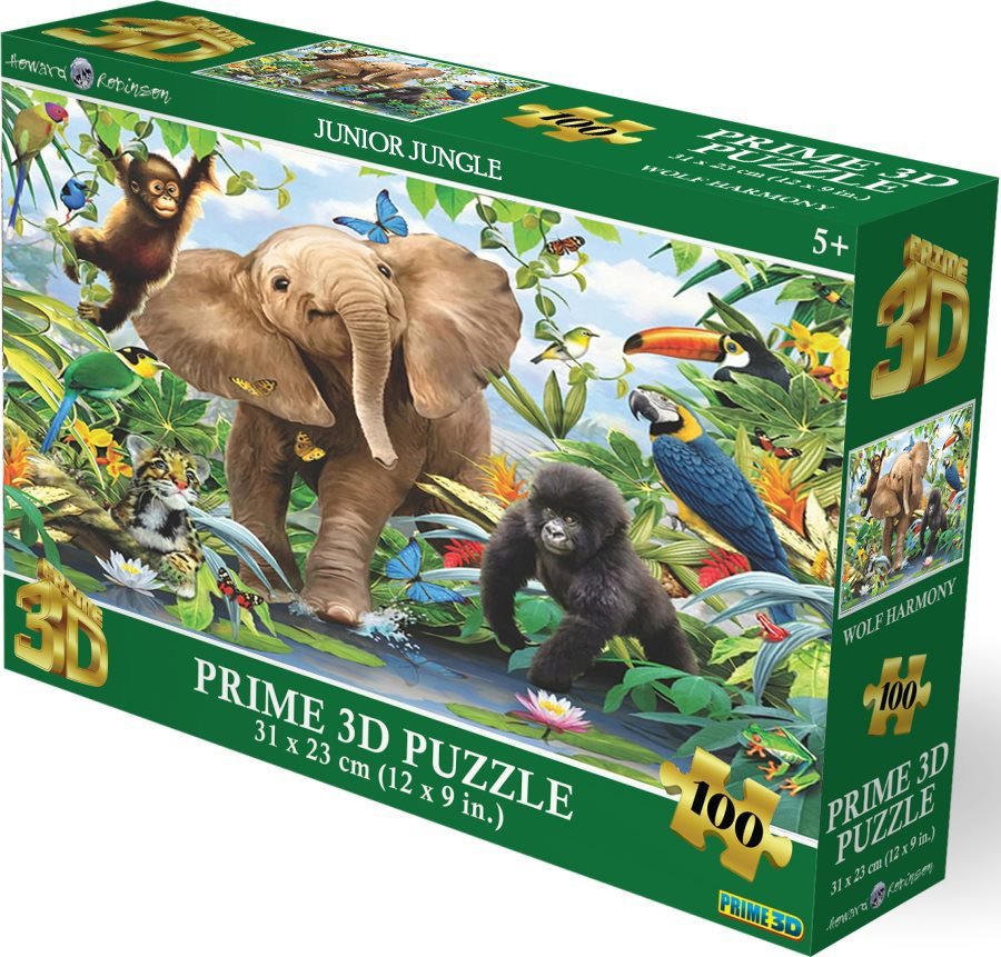 Prime 3D Puzzle s 3D efektom 100 dielikov Mláďatá v džungli